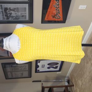 Petite yellow polka dot tank top